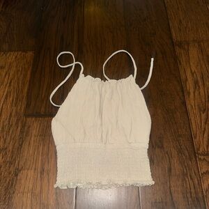 Women's Cream Smocked Top
